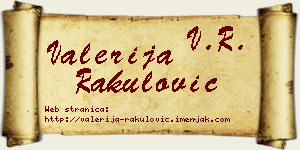 Valerija Rakulović vizit kartica